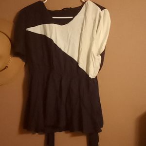 Navy and white top